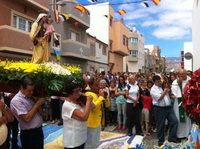 Imagen de archivo de la procesión del Carmen en Las Huesas